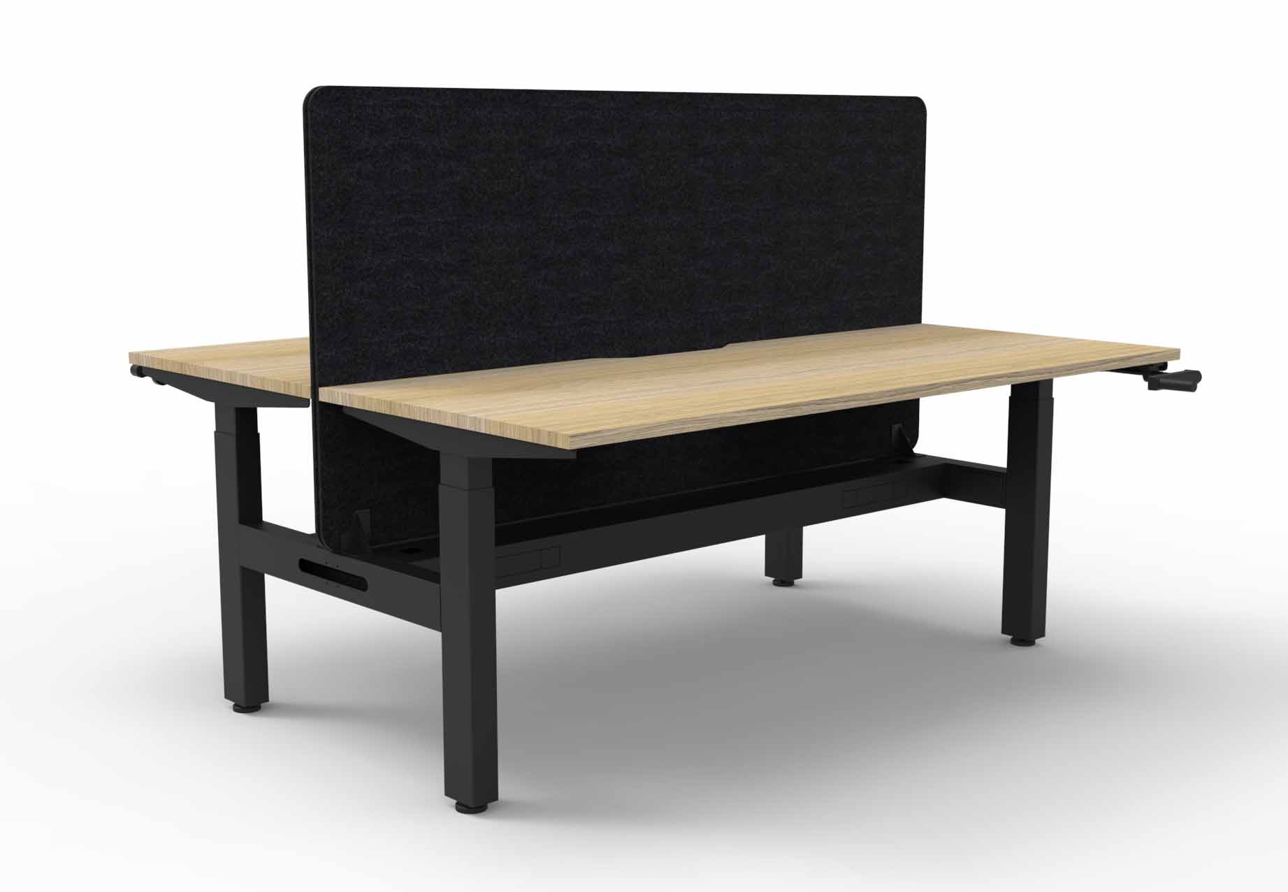 Boost Crank Back to Back Workstation with Cable Tray and Eco Screen
